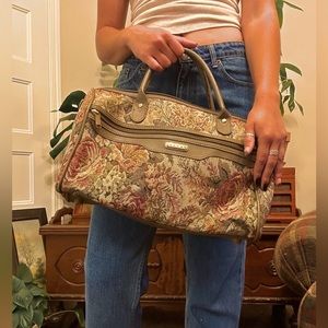 Vintage floral travel bag or purse